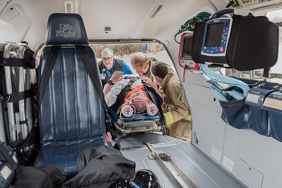 Loading A Patient Into LifeFlight 1